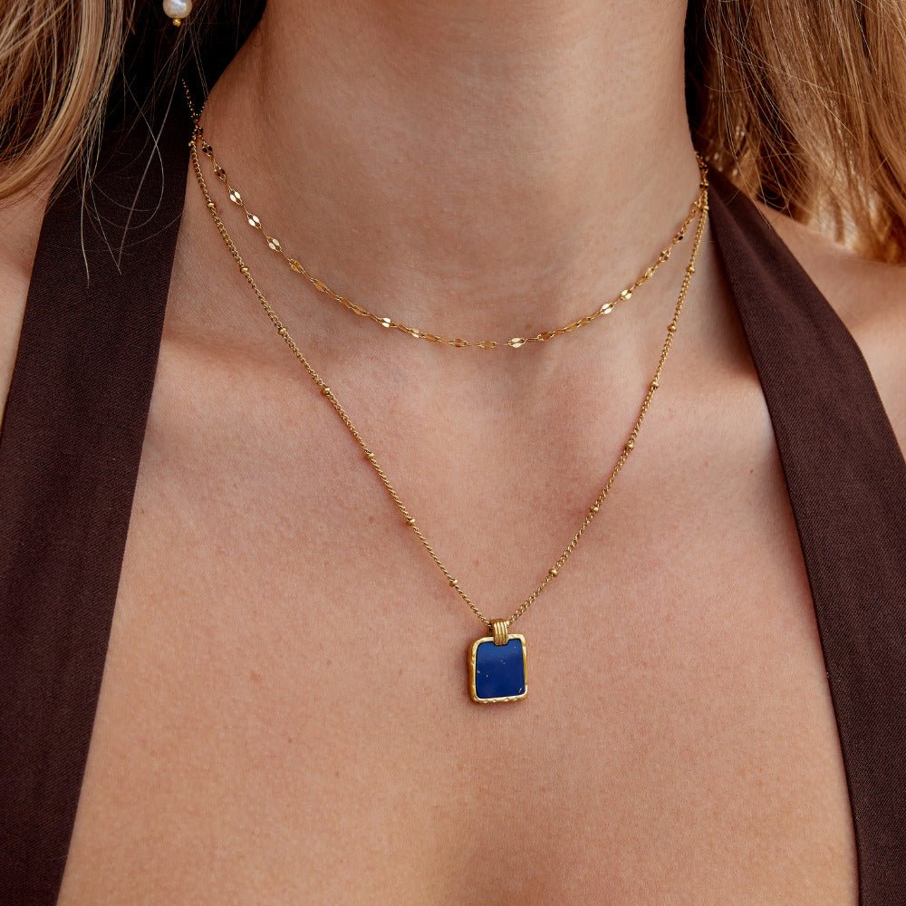 Lapis Tablet Necklace – FIORENE