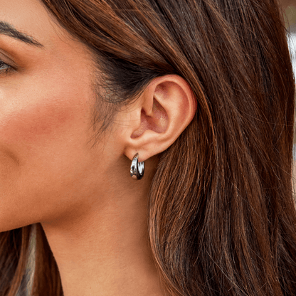 Luminous Silver-Tone Earrings – FIORENE
