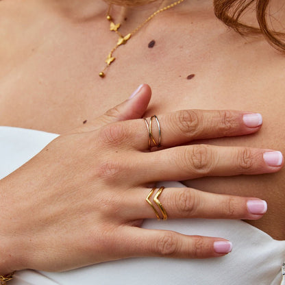 Trilogy Mixed Metal Rolling Ring – FIORENE