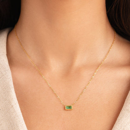 Minimalist Gilded Prism Charm Necklace – FIORENE