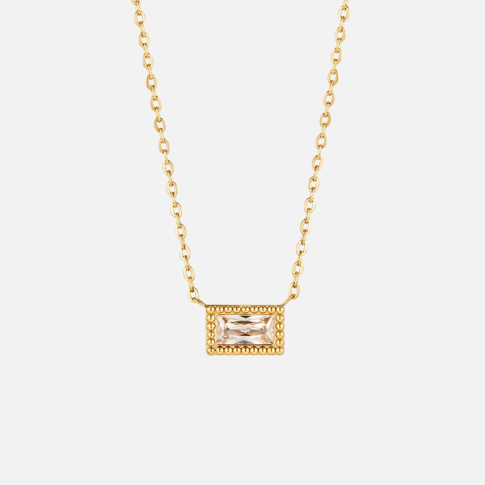 Minimalist Gilded Prism Charm Necklace – FIORENE