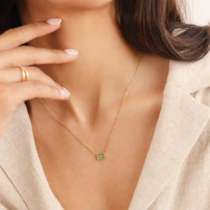 Minimalist Gilded Prism Charm Necklace – FIORENE