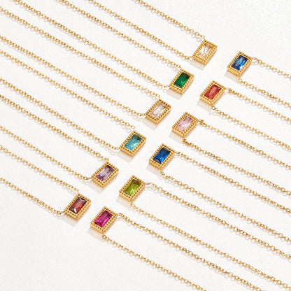 Minimalist Gilded Prism Charm Necklace – FIORENE