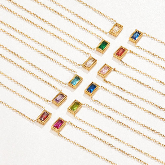 Minimalist Gilded Prism Charm Necklace – FIORENE