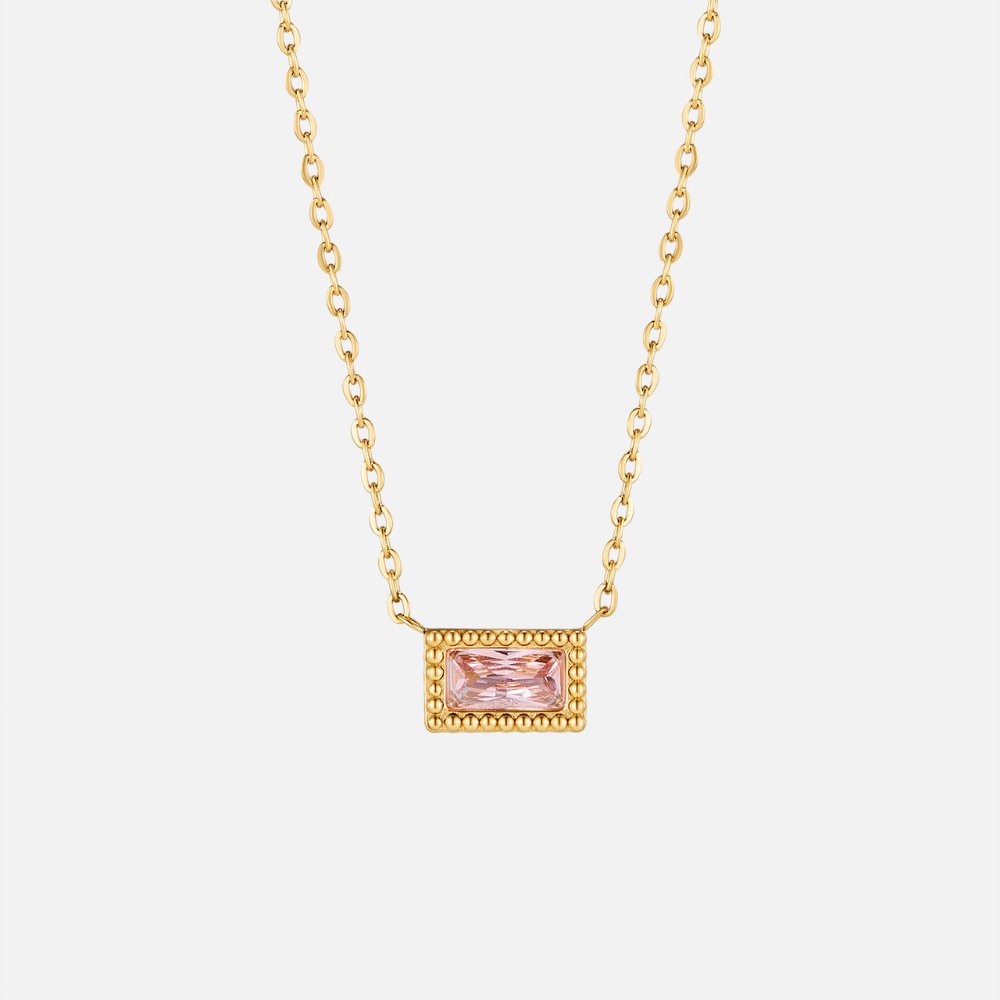 Minimalist Gilded Prism Charm Necklace – FIORENE