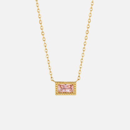 Minimalist Gilded Prism Charm Necklace – FIORENE