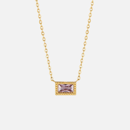 Minimalist Gilded Prism Charm Necklace – FIORENE
