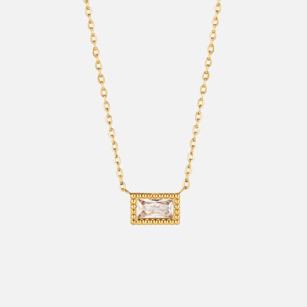 Minimalist Gilded Prism Charm Necklace – FIORENE
