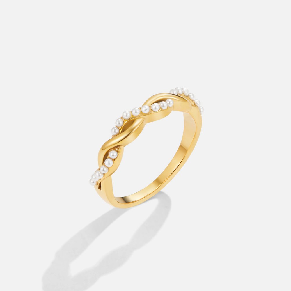 Radiant Pearl Wave Ring – FIORENE