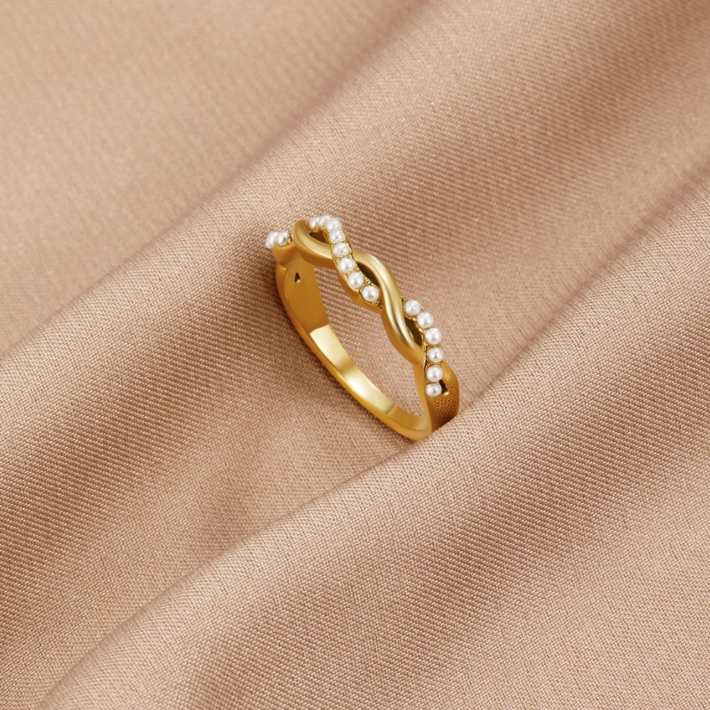 Radiant Pearl Wave Ring – FIORENE