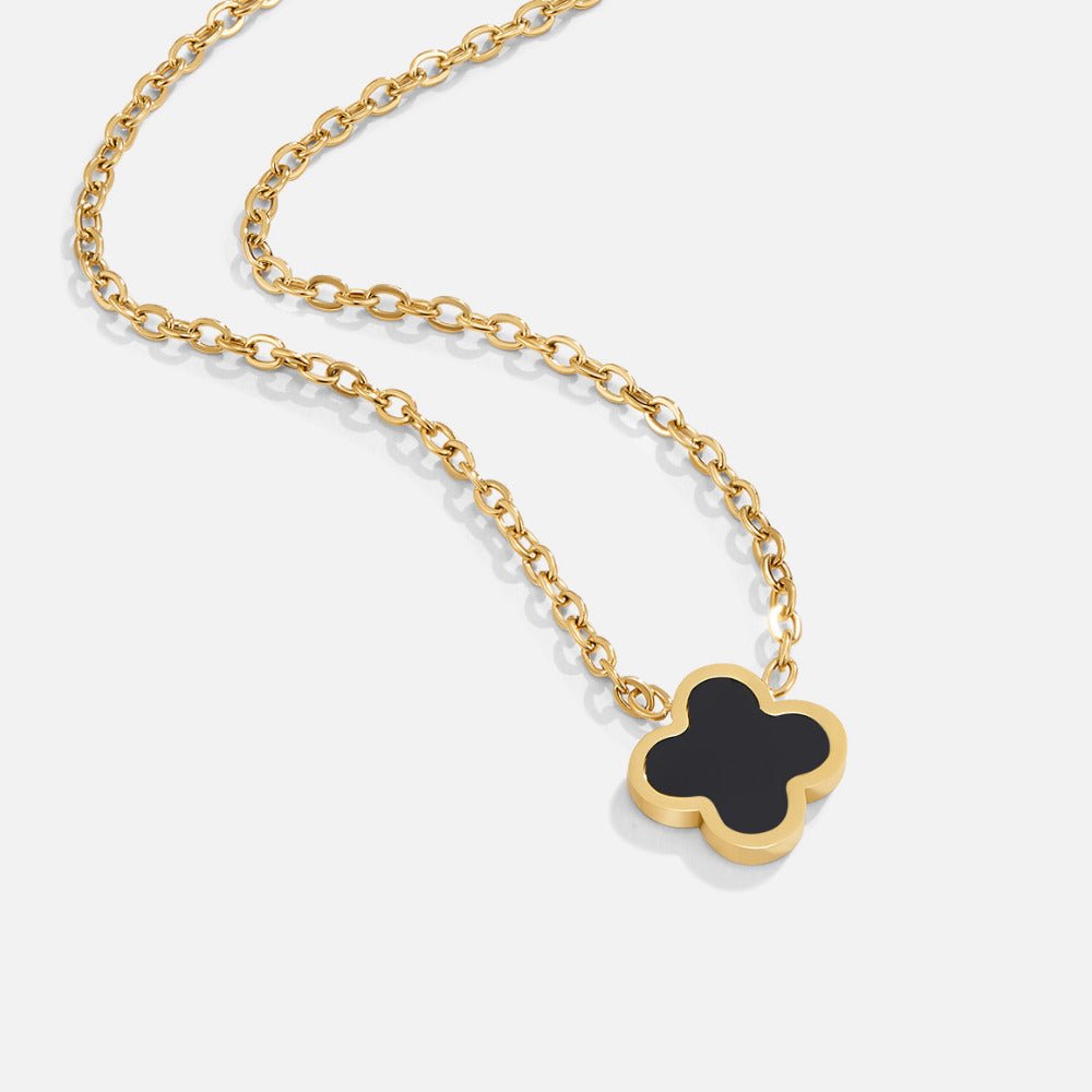 Onyx Clover Necklace – FIORENE
