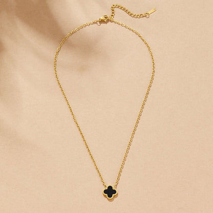 Onyx Clover Necklace – FIORENE
