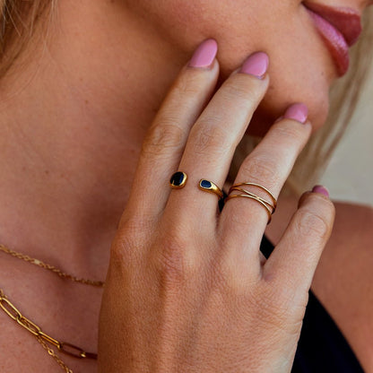 Onyx Drop Ring – FIORENE