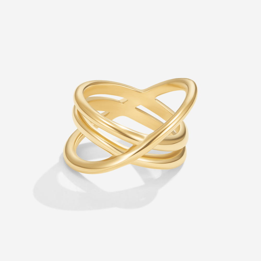 Golden Intersecting Ring – FIORENE