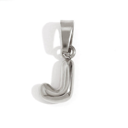 Silver Balloon Letter Necklace – FIORENE