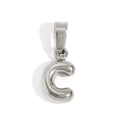 Silver Balloon Letter Necklace – FIORENE