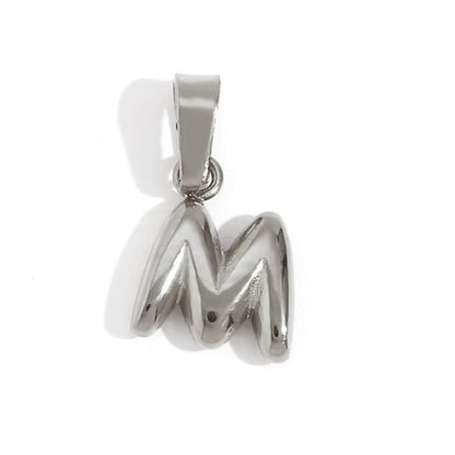 Silver Balloon Letter Necklace – FIORENE