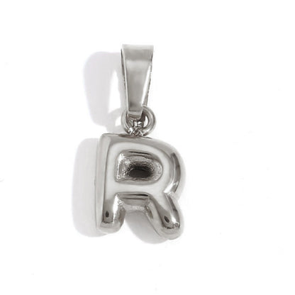 Silver Balloon Letter Necklace – FIORENE
