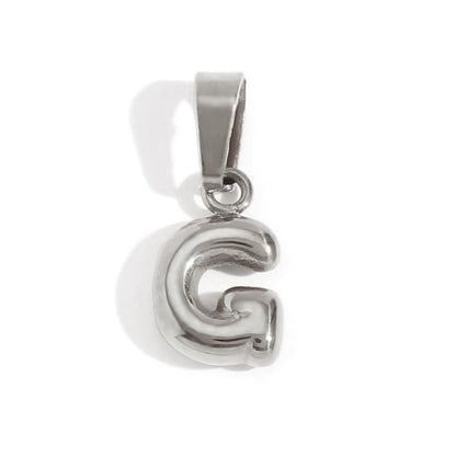 Silver Balloon Letter Necklace – FIORENE