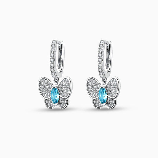 Azzurra Butterfly Drop Earrings - FIORENE