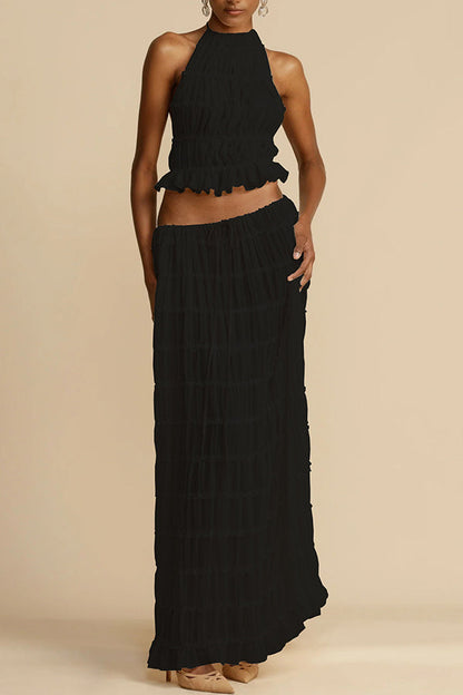 Isla Vintage Tiered Maxi Skirt Set