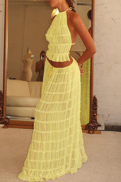 Isla Vintage Tiered Maxi Skirt Set