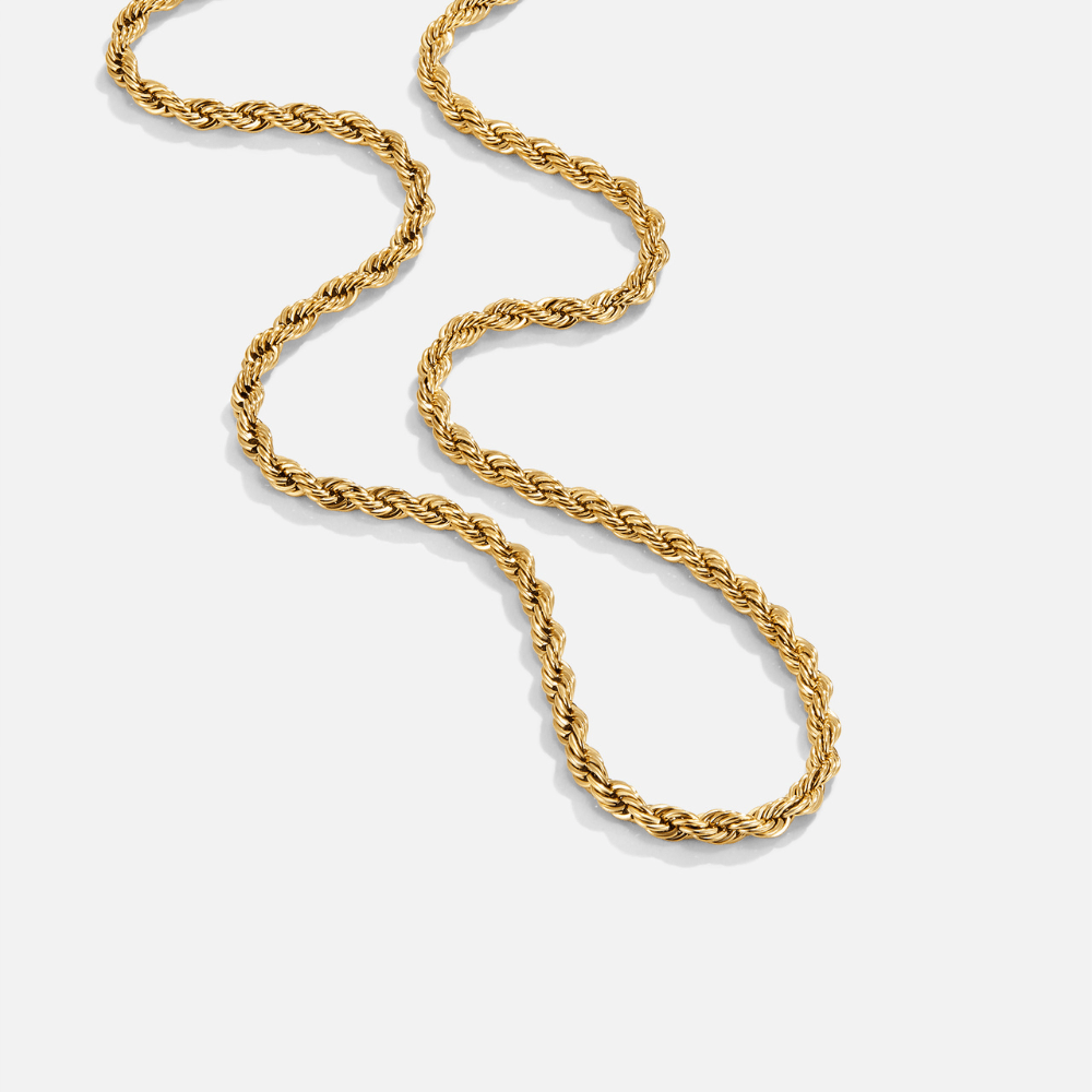 Golden French Rope Necklace – FIORENE