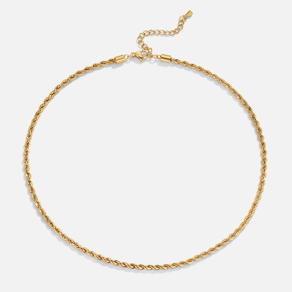 Golden French Rope Necklace – FIORENE