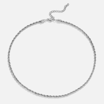 Luminous Twisted Silver Necklace – FIORENE