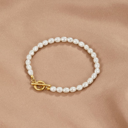Freshwater Pearl Toggle Bracelet – FIORENE