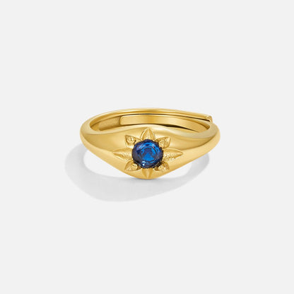 Gilded Sapphire Star Signet Ring – FIORENE