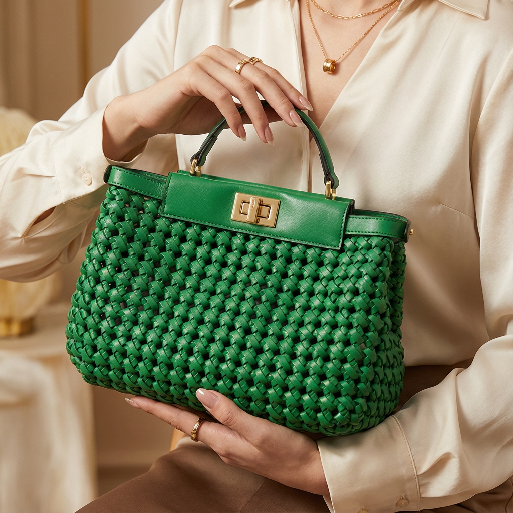 Verdant Muse Woven Handbag – FIORENE