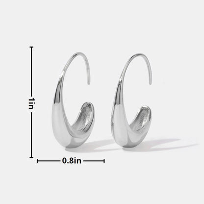 Radiant Silver Crescent Hoops – FIORENE