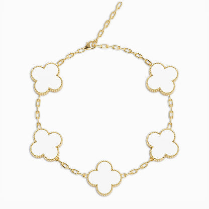 Mystic Onyx Quatrefoil Anklet – FIORENE