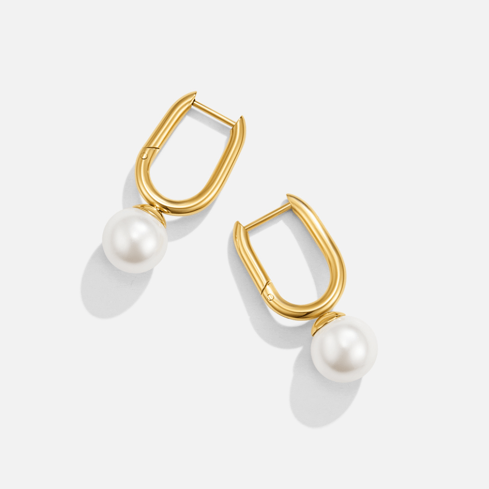 Pearl U-Hoop Earrings – FIORENE