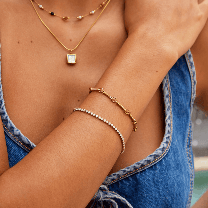 Radiant Gilded Tennis Bracelet – FIORENE