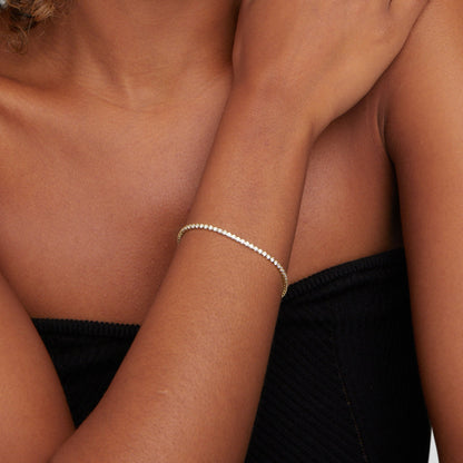 Radiant Gilded Tennis Bracelet – FIORENE