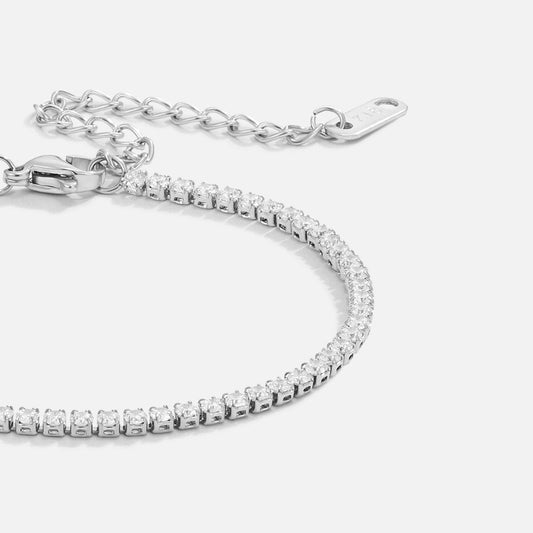 Radiant Silver Tennis Bracelet – FIORENE