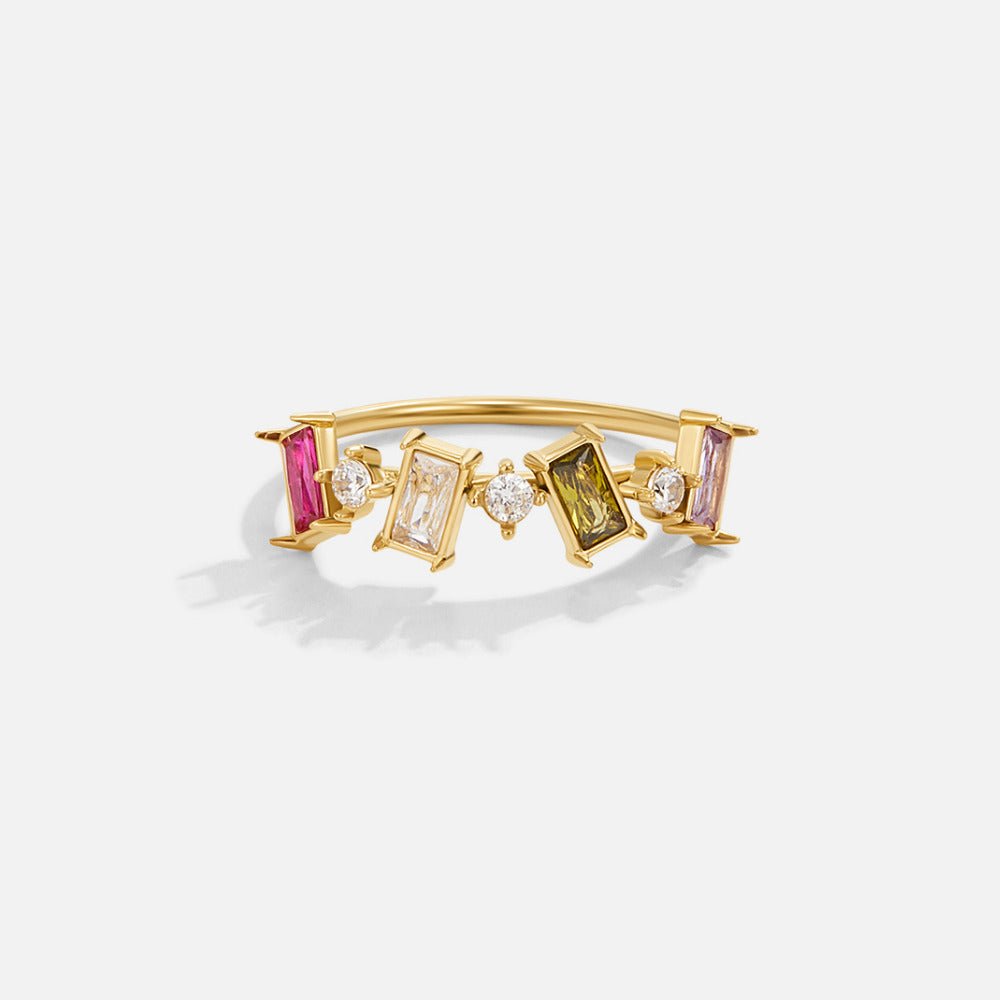 Gilded Prism Baguette Ring – FIORENE