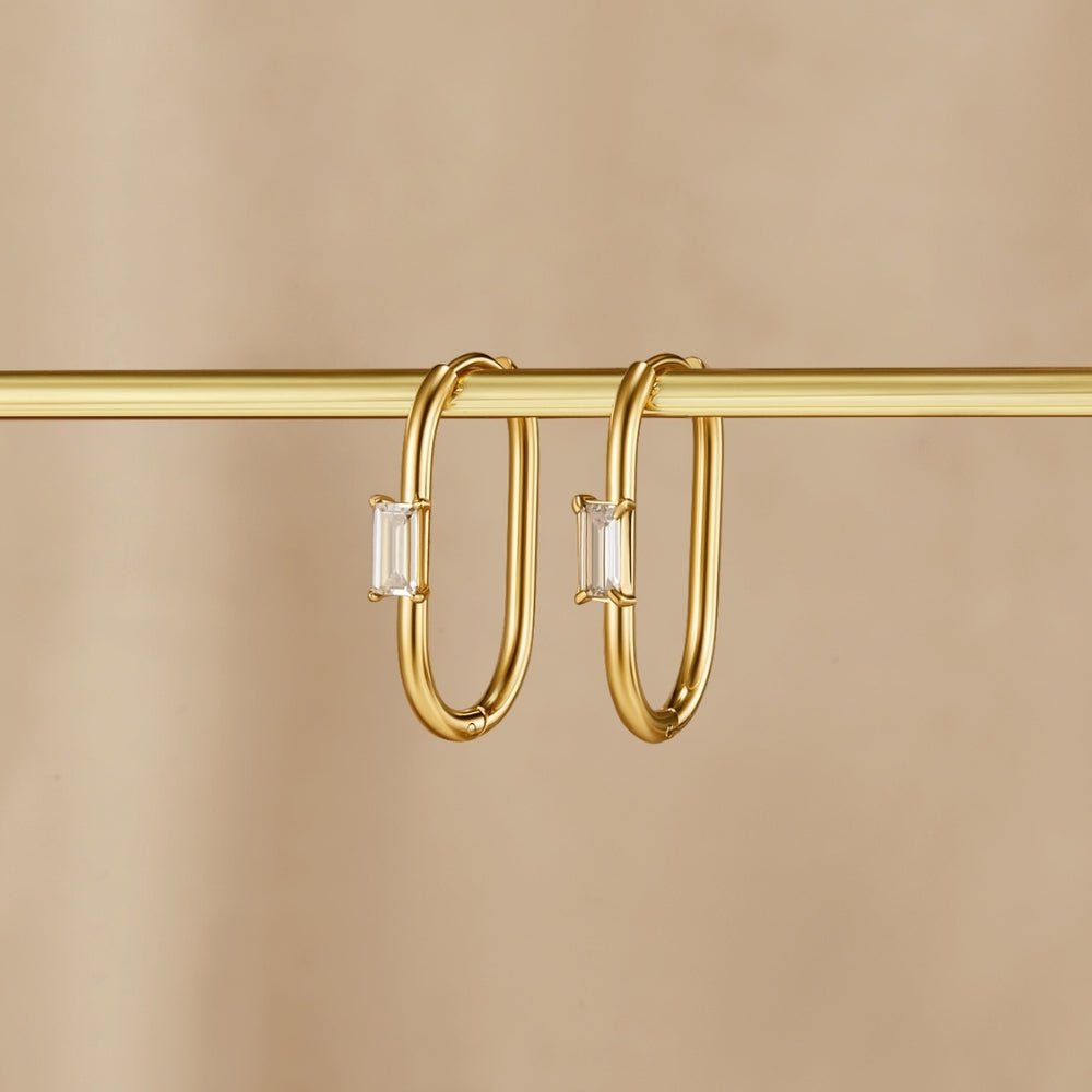 Gilded Baguette Link Earring – FIORENE