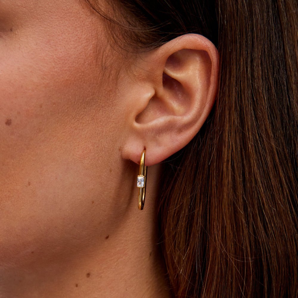 Gilded Baguette Link Earring – FIORENE