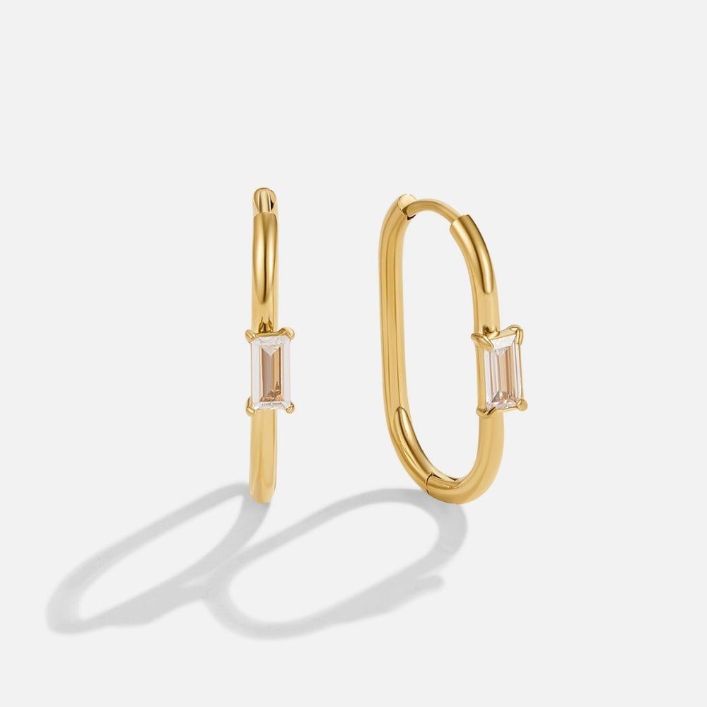 Gilded Baguette Link Earring – FIORENE
