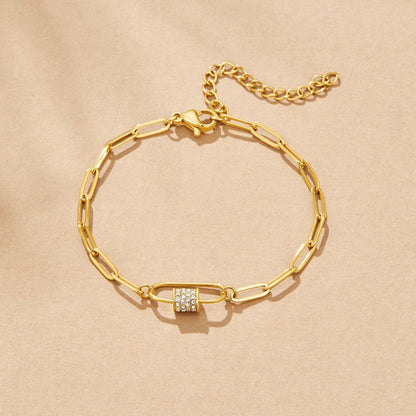 Gilded Carabiner Pave Bracelet – FIORENE