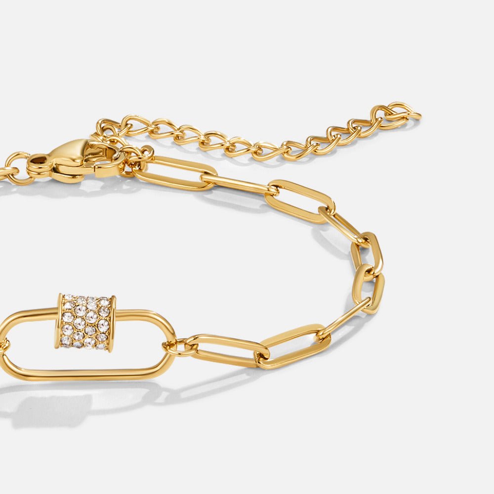 Gilded Carabiner Pave Bracelet – FIORENE