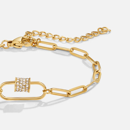 Gilded Carabiner Pave Bracelet – FIORENE