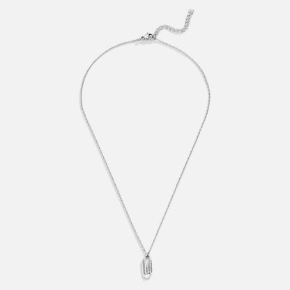 Silver Pave Paperclip Necklace – FIORENE