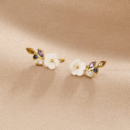 Nacre Floral Cluster Earring – FIORENE