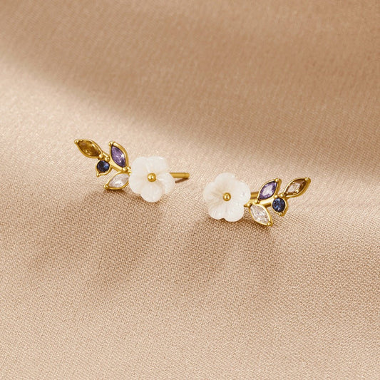 Nacre Floral Cluster Earring – FIORENE