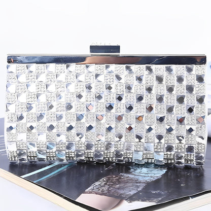Silver Mosaic Radiance Clutch – FIORENE