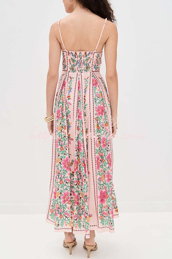 Blush Meadow Beaded Maxi Dress